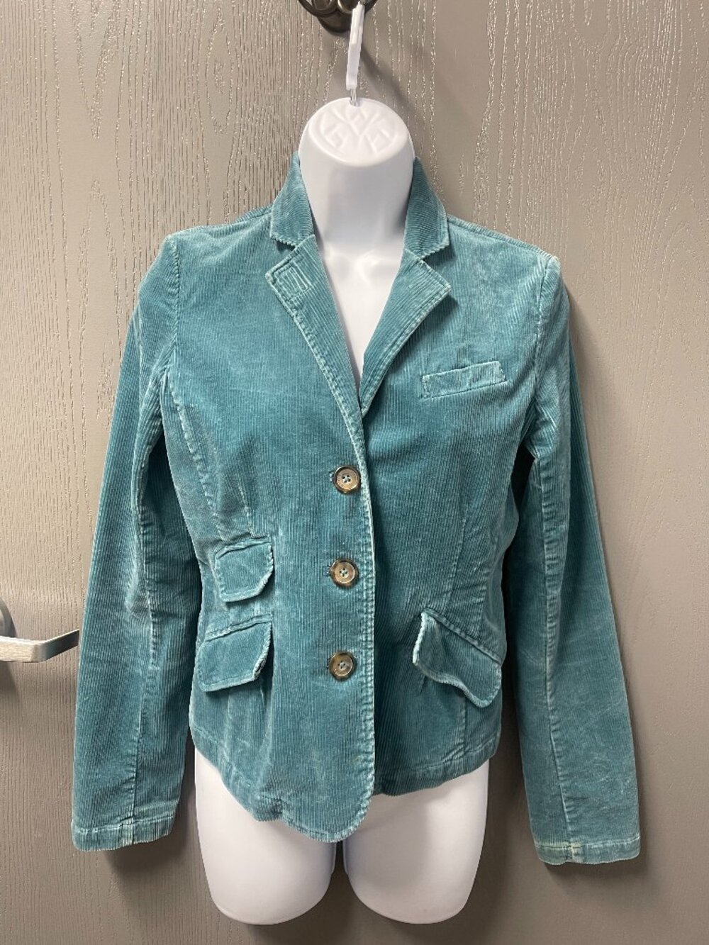 American Eagle Teal Corduroy Stretch Blazer S/P